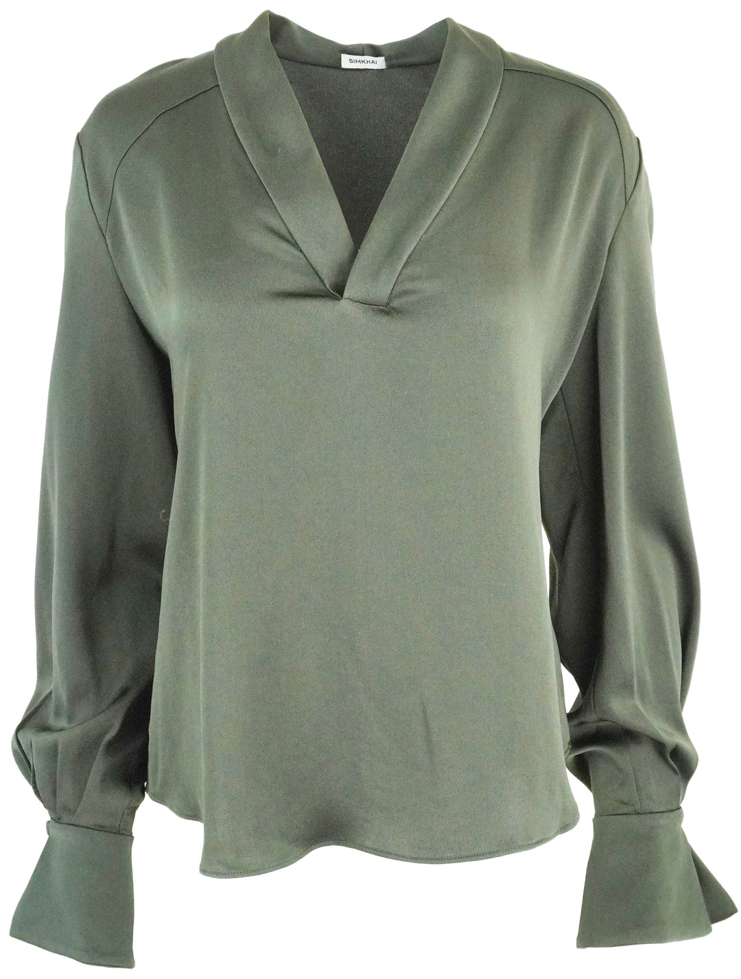 Simkhai Maisey Blouse in Moss - Discounts on Jonathan Simkhai at UAL