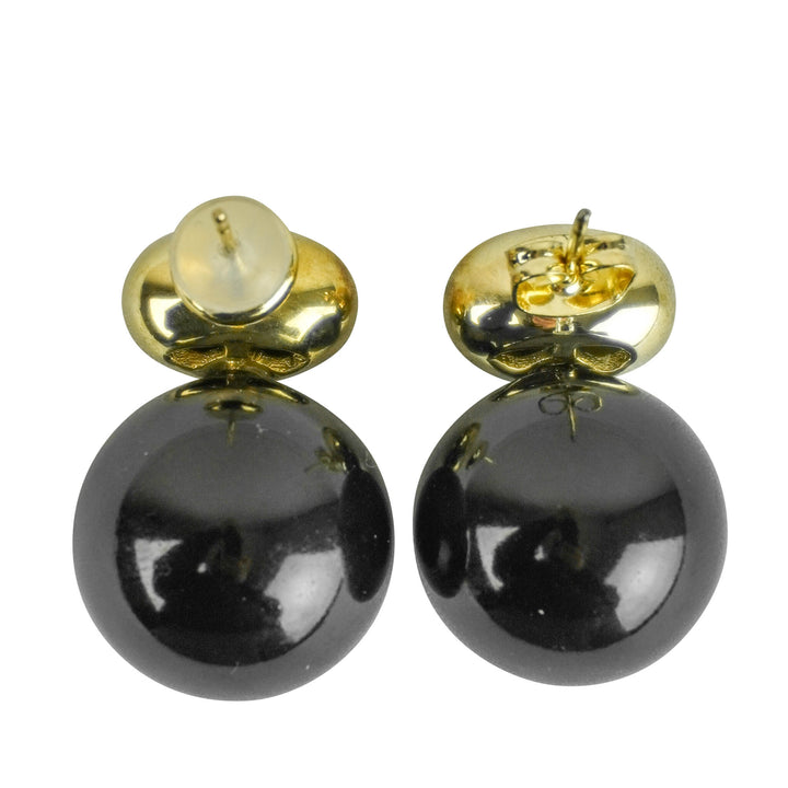 Shashi Alice Earrings in Black and Gold