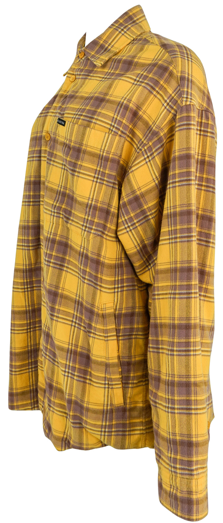 Balenciaga Oversized Plaid Print Shirt in Yellow and Purple - Discounts on Balenciaga at UAL