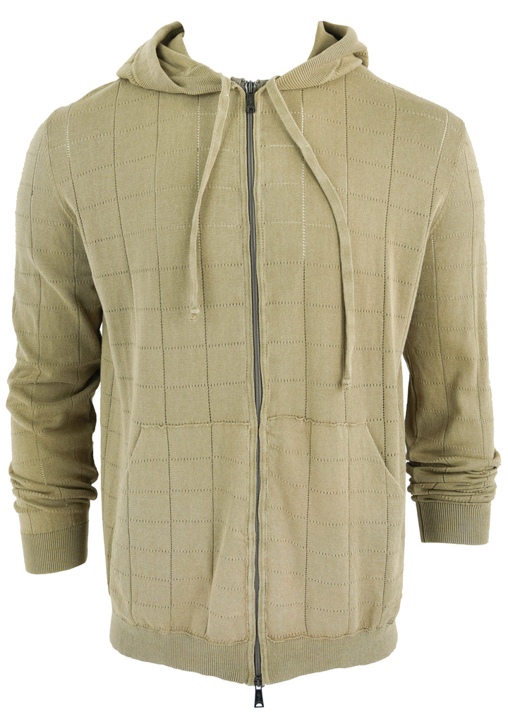Crossley Zip Front Hoodie in Beige - Discounts on Crossley at UAL