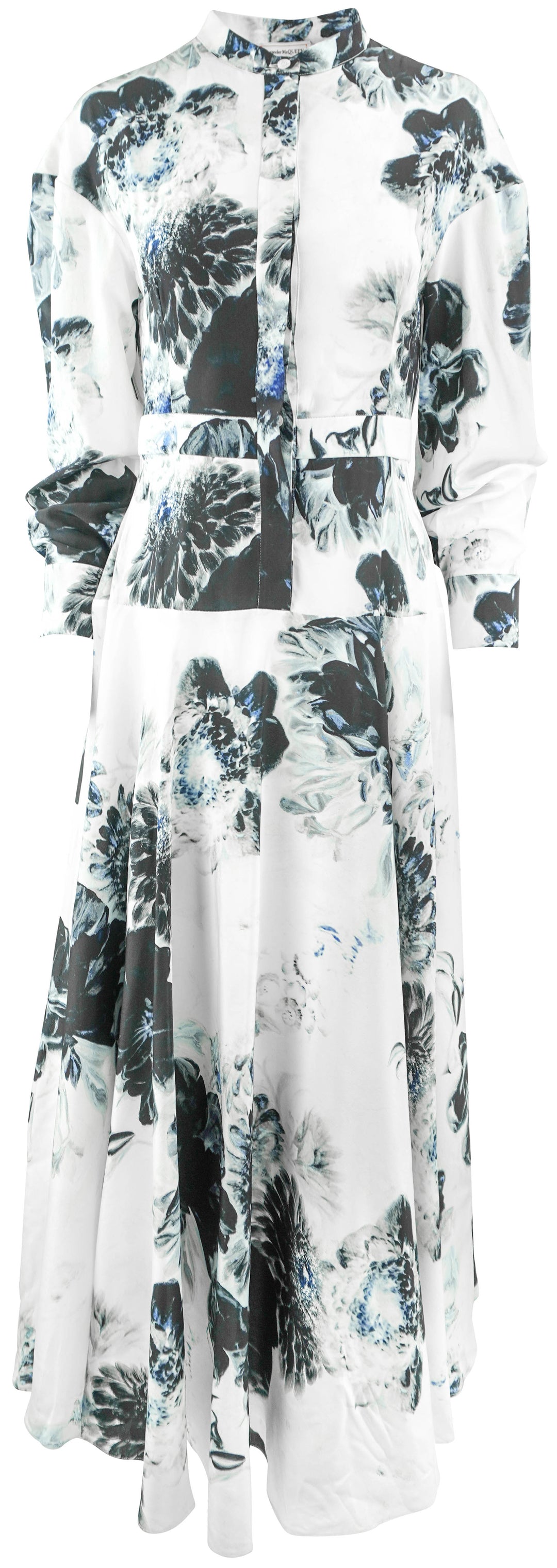 Alexander McQueen Chiaroscuro Day Dress in Ink - Discounts on Alexander McQueen at UAL