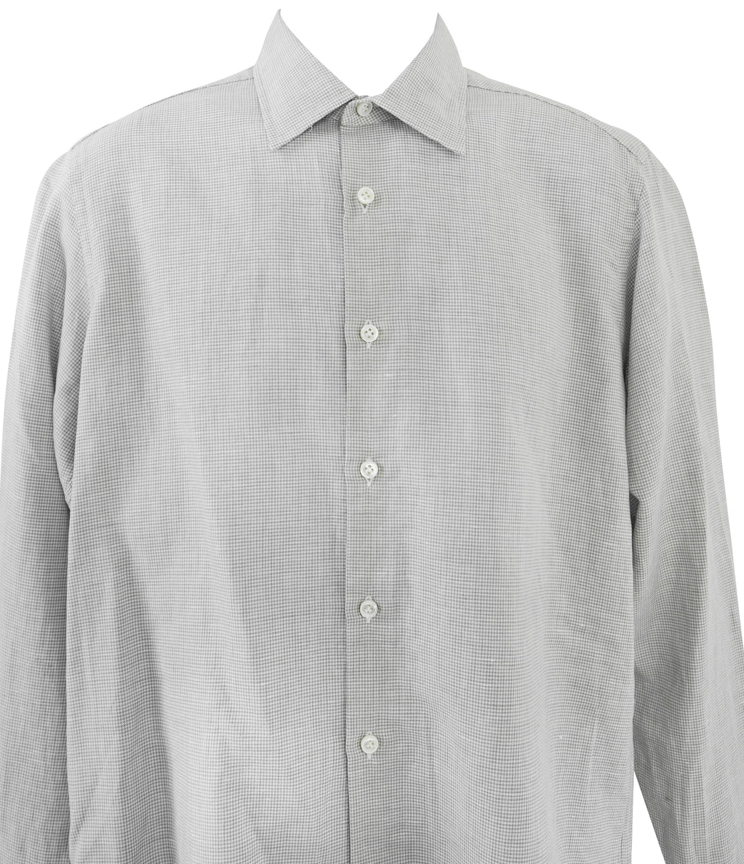 Sonrisa Mini Houndstooth Print Button Down Shirt in Grey/White - Discounts on Sonrisa at UAL