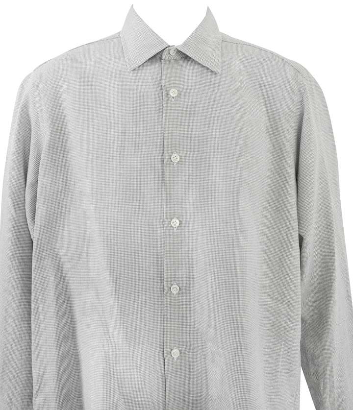 Sonrisa Mini Houndstooth Print Button Down Shirt in Grey/White - Discounts on Sonrisa at UAL