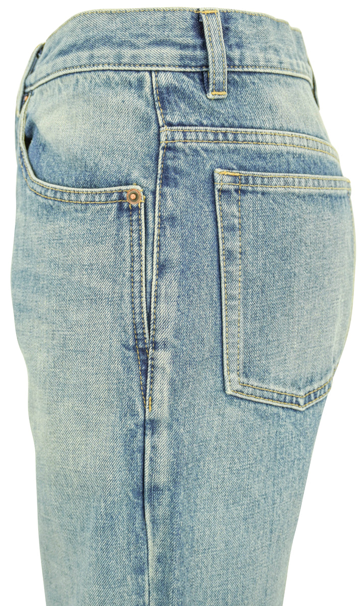 Saint Laurent Straight Leg Jeans in Benjamin Blue Denim - Discounts on Saint Laurent at UAL