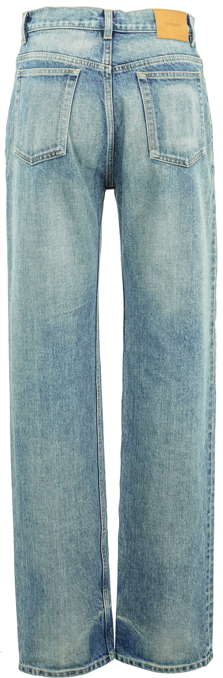 Saint Laurent Straight Leg Jeans in Benjamin Blue Denim - Discounts on Saint Laurent at UAL