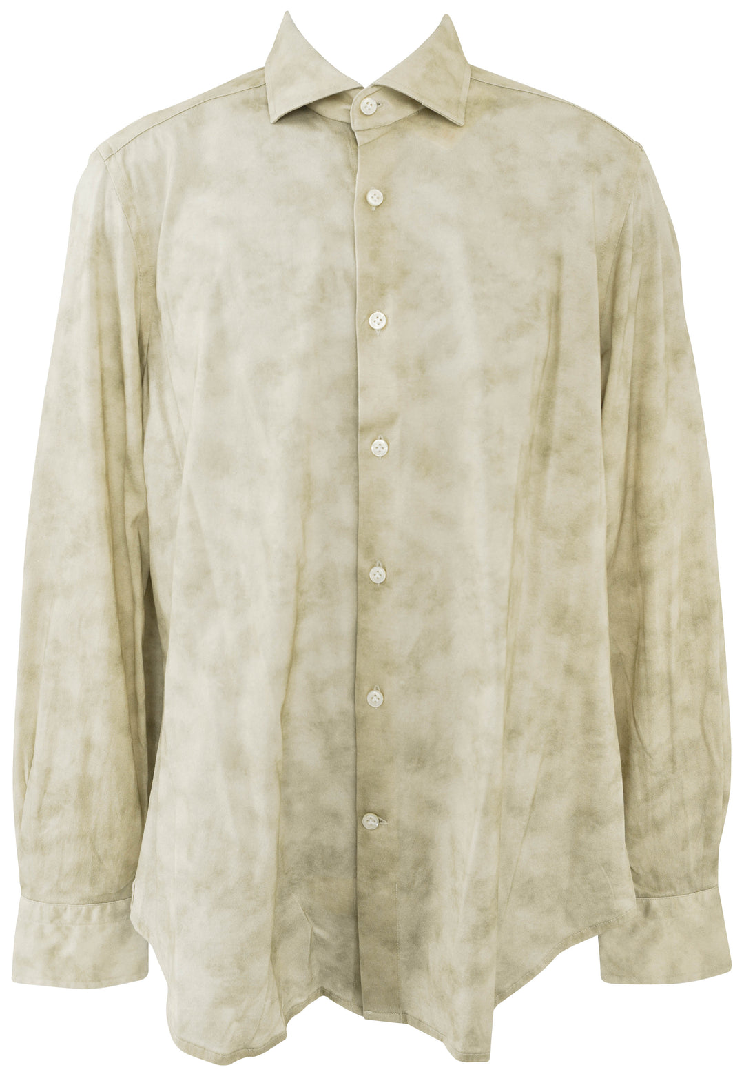 Sonrisa Cloudy Print Button Down Shirt in Tan - Discounts on Sonrisa at UAL