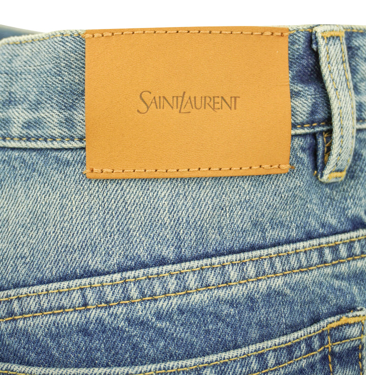 Saint Laurent Straight Leg Jeans in Benjamin Blue Denim - Discounts on Saint Laurent at UAL