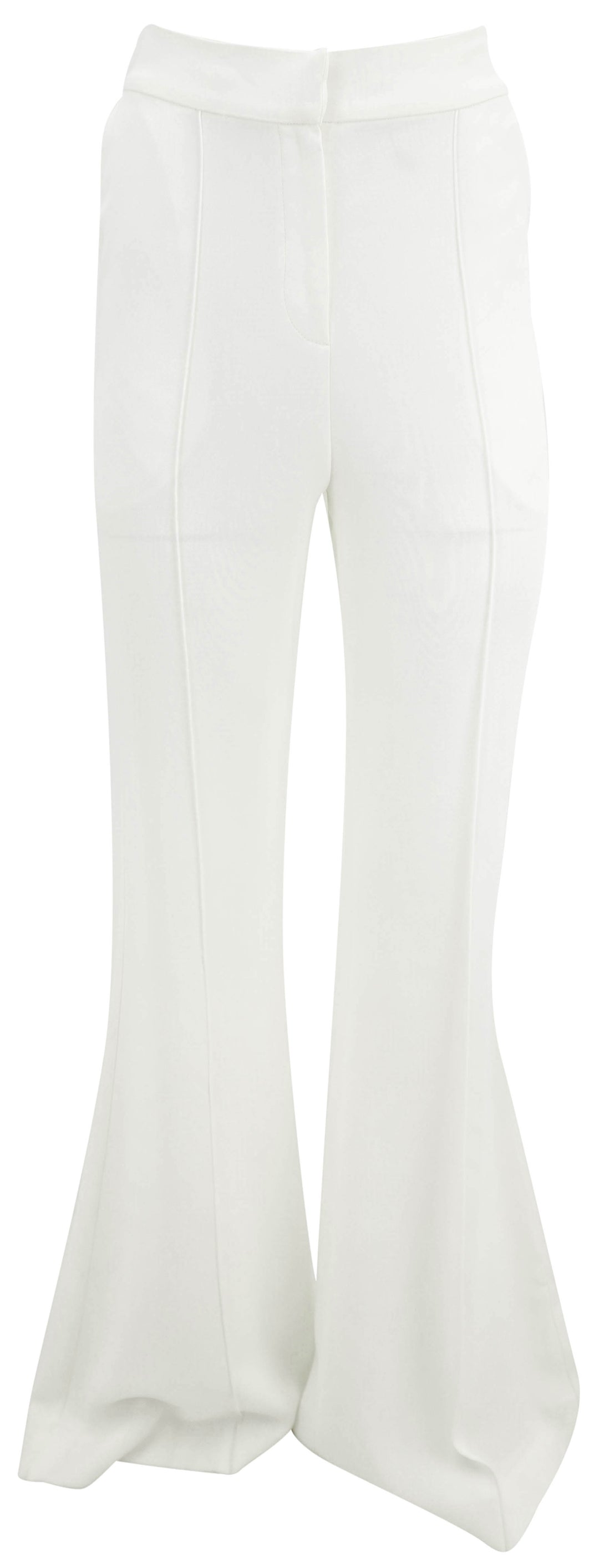 Elie Saab Crepe Pants in Optic White