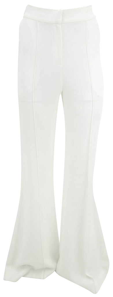 Elie Saab Crepe Pants in Optic White