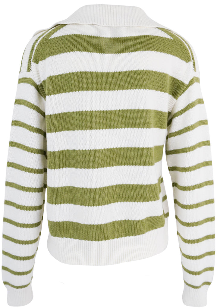 Proenza Schouler White Label Stripe Murphy Sweater in Chalk and Willow - Discounts on Proenza Schouler White Label at UAL