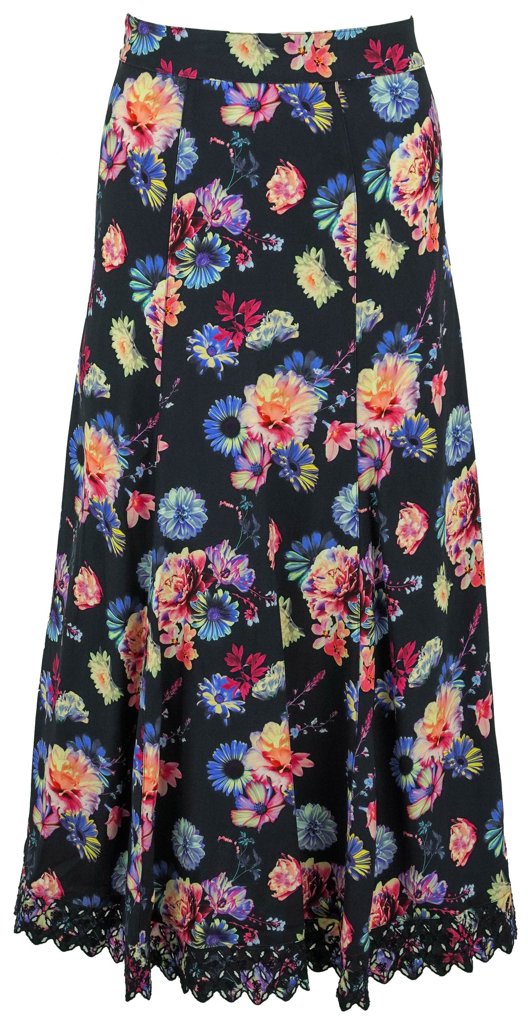Paco Rabanne Floral Print Midi Skirt Navy Multi - Discounts on Paco Rabanne at UAL