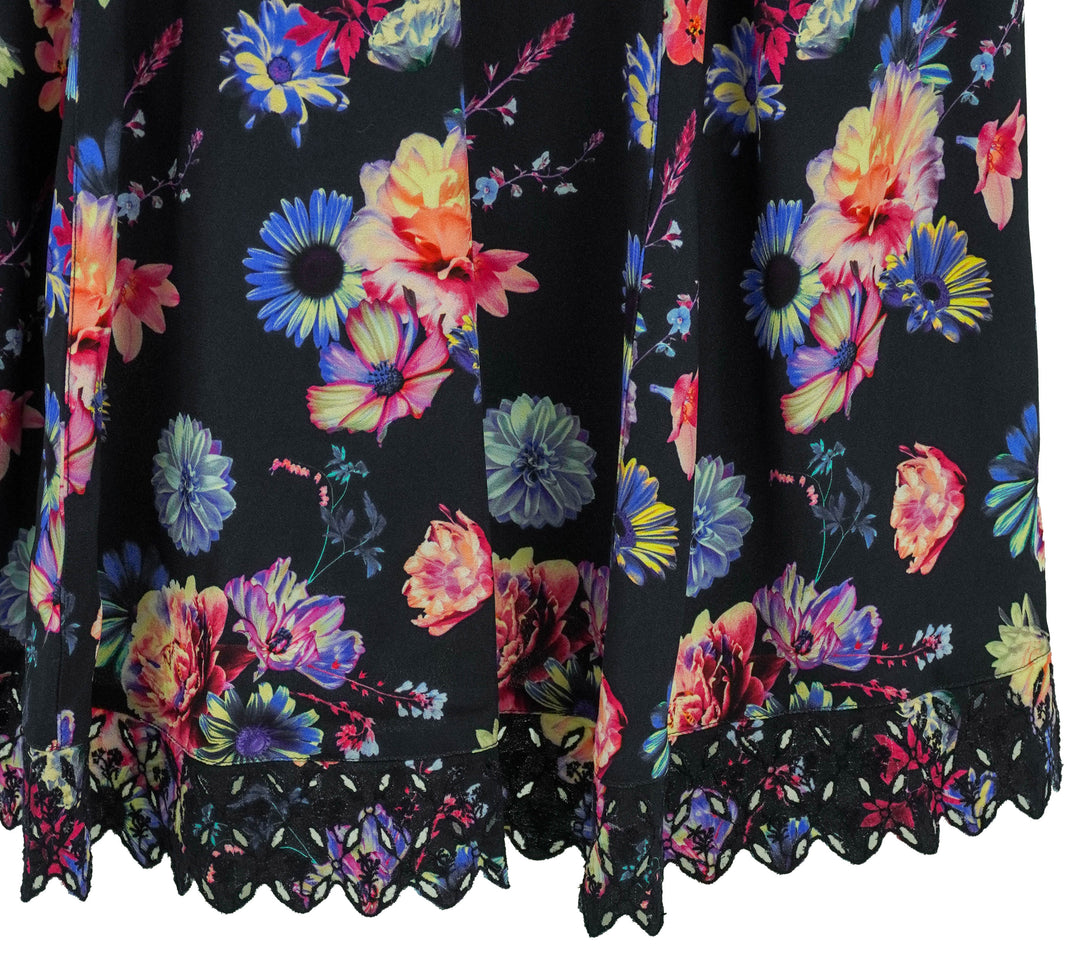 Paco Rabanne Floral Print Midi Skirt Navy Multi - Discounts on Paco Rabanne at UAL