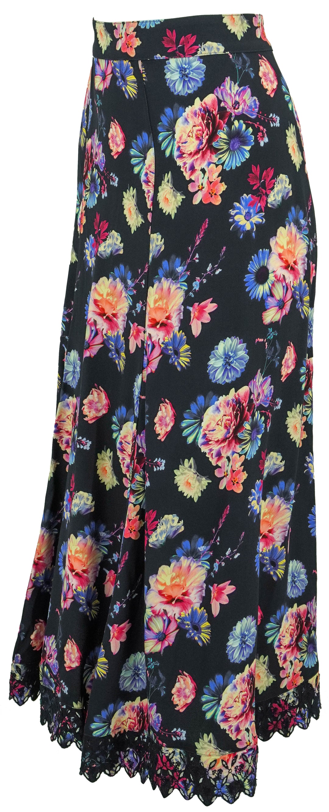 Paco Rabanne Floral Print Midi Skirt Navy Multi - Discounts on Paco Rabanne at UAL