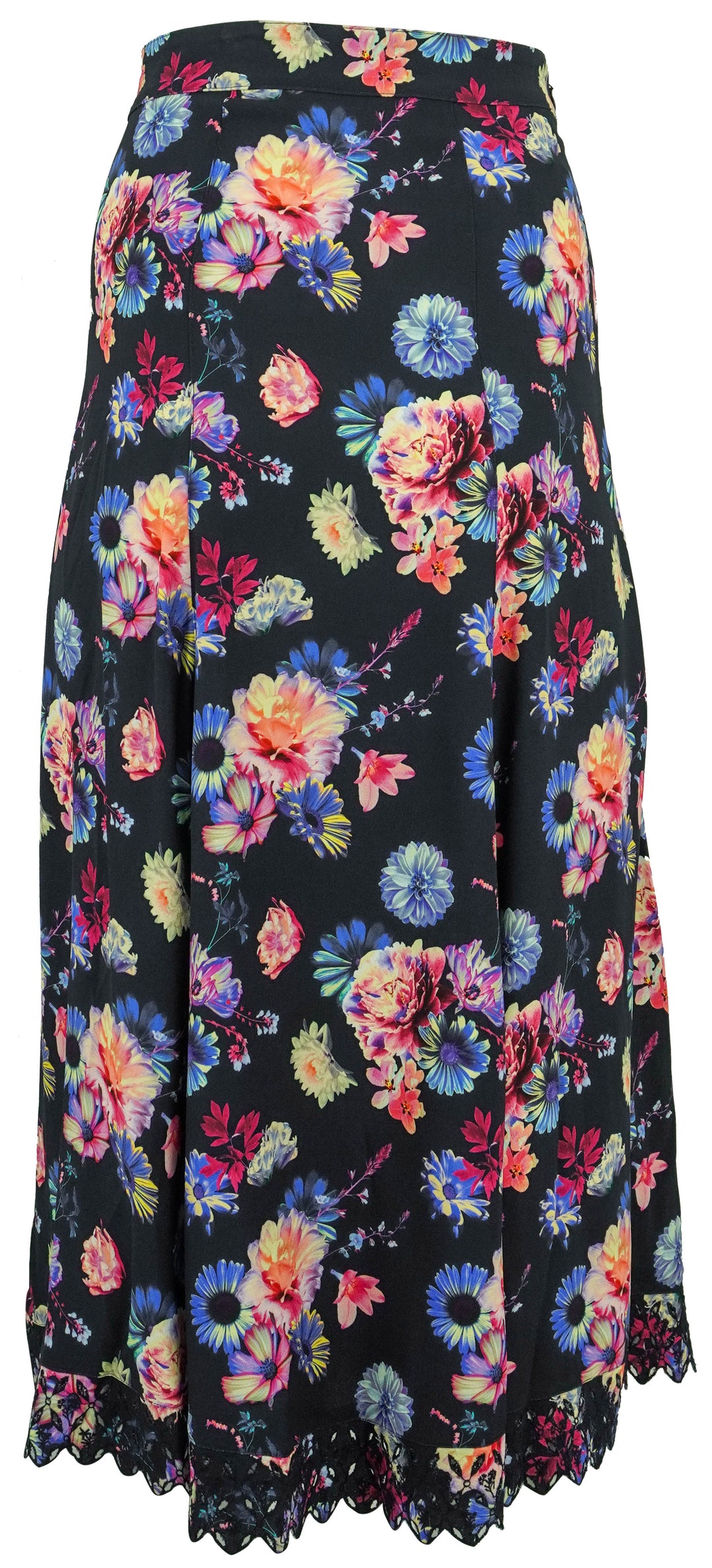 Paco Rabanne Floral Print Midi Skirt Navy Multi - Discounts on Paco Rabanne at UAL