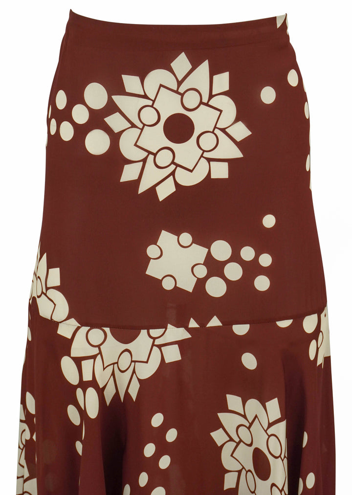 Johanna Ortiz Before The Storm Midi Skirt in Burgundy - Discounts on Johanna Ortiz at UAL