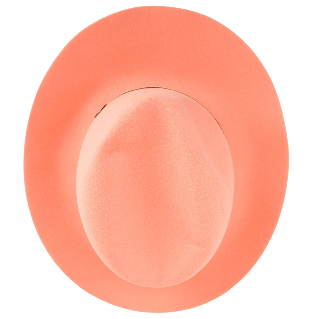 Maison Michel Henrietta Felted Wool Fedora in Peach - Discounts on Maison Michel at UAL