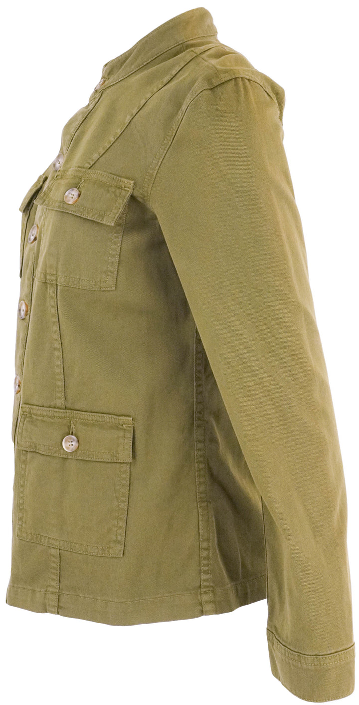 L'Agence Eudice Utility Jacket in British Khaki - Discounts on L'AGENCE at UAL