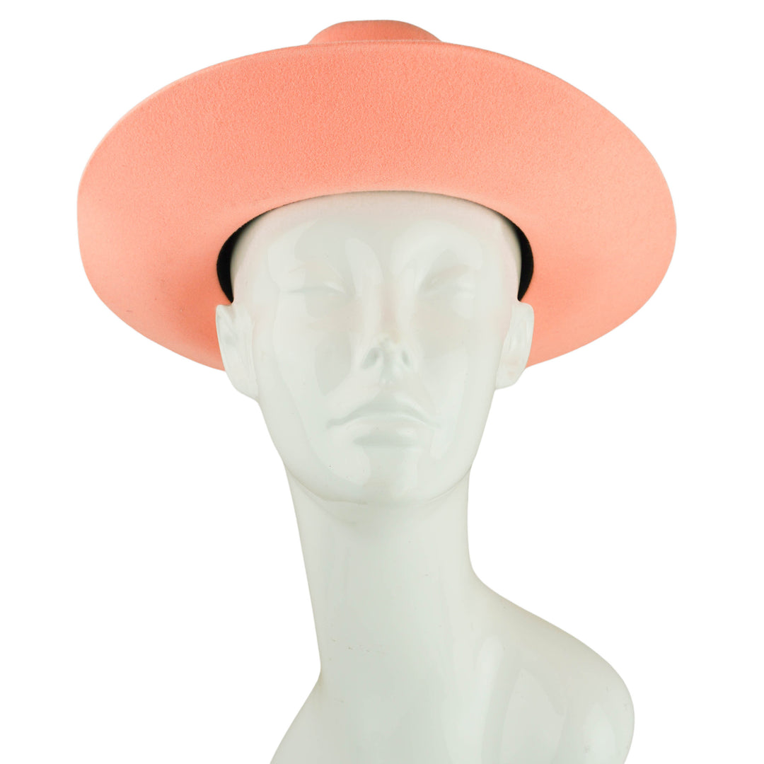 Maison Michel Henrietta Felted Wool Fedora in Peach - Discounts on Maison Michel at UAL