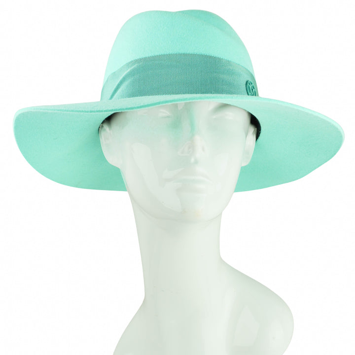 Maison Michel Felted Wool Fedora in Aqua - Discounts on Maison Michel at UAL