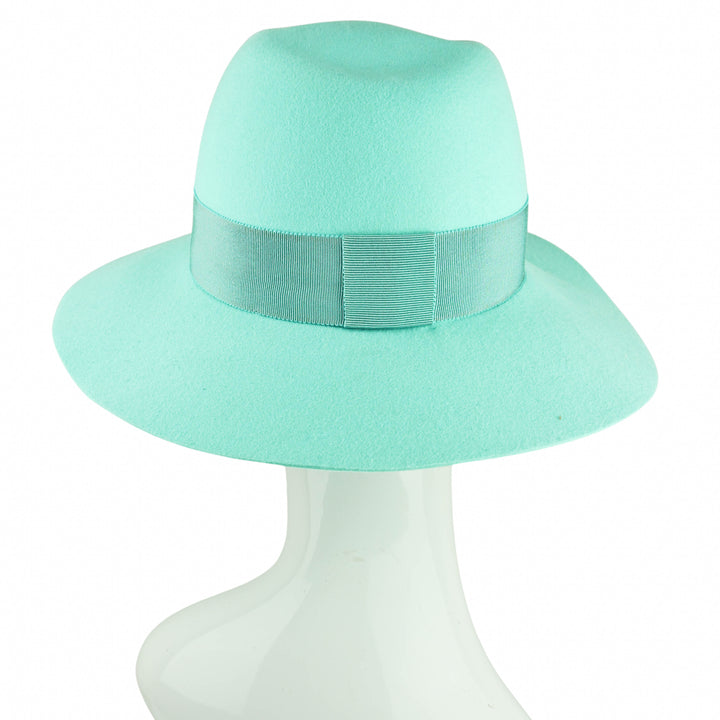 Maison Michel Felted Wool Fedora in Aqua - Discounts on Maison Michel at UAL