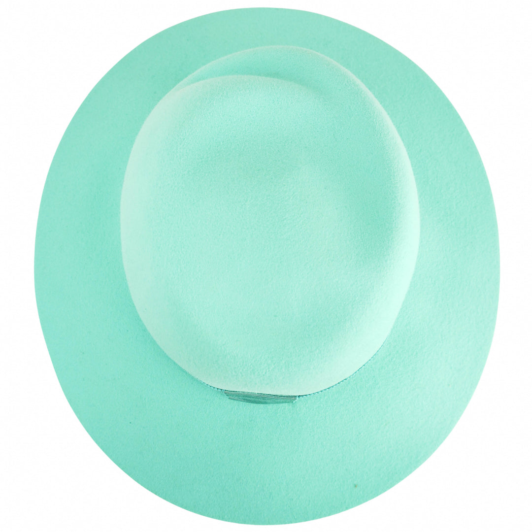 Maison Michel Felted Wool Fedora in Aqua - Discounts on Maison Michel at UAL