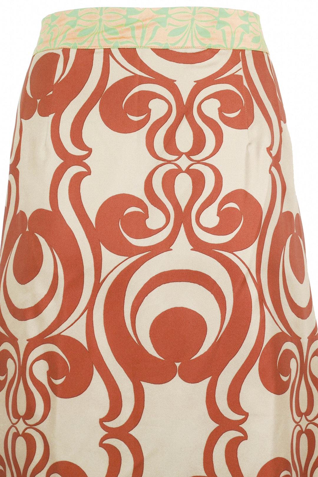 Dries Van Noten Silk Midi Skirt in Brown Multi - Discounts on Dries Van Noten at UAL