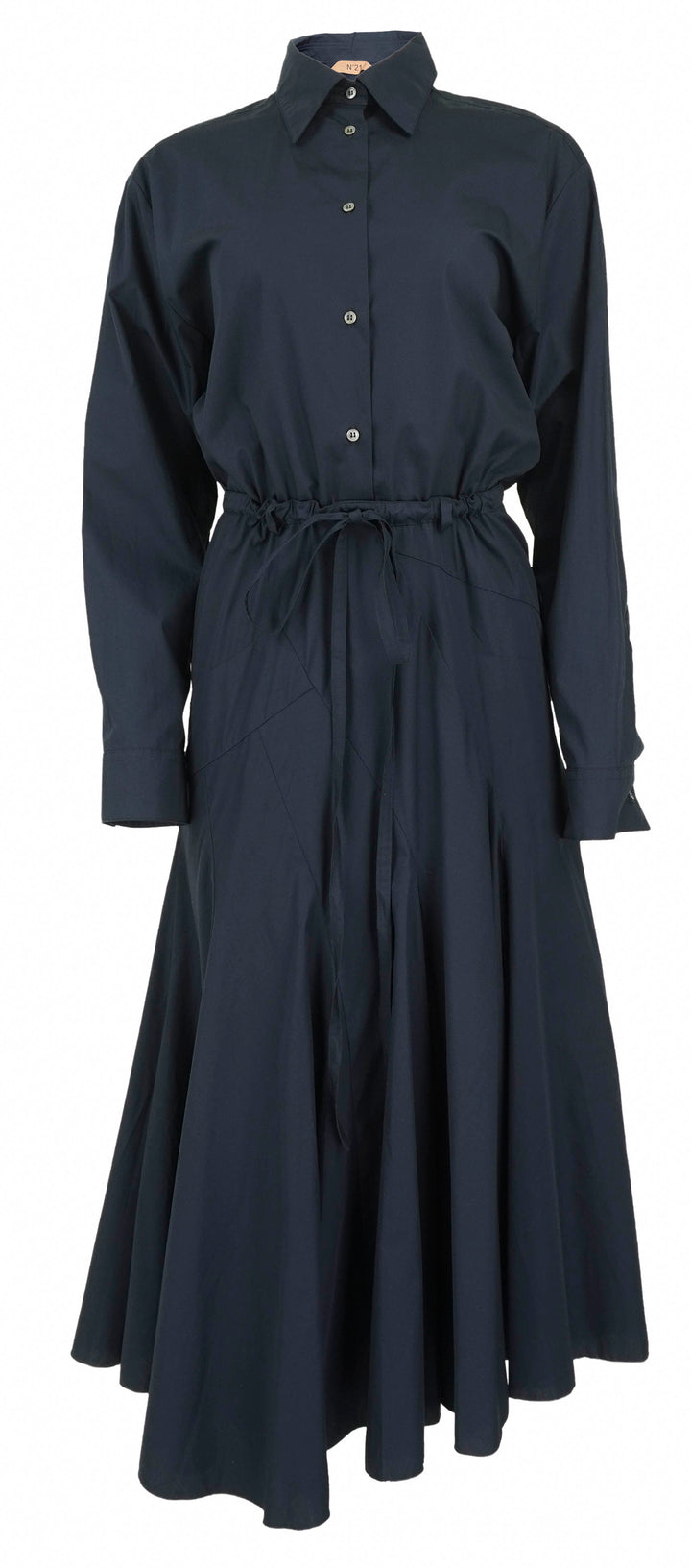 N.21 Button-Down Flared Midi Dress in Navy