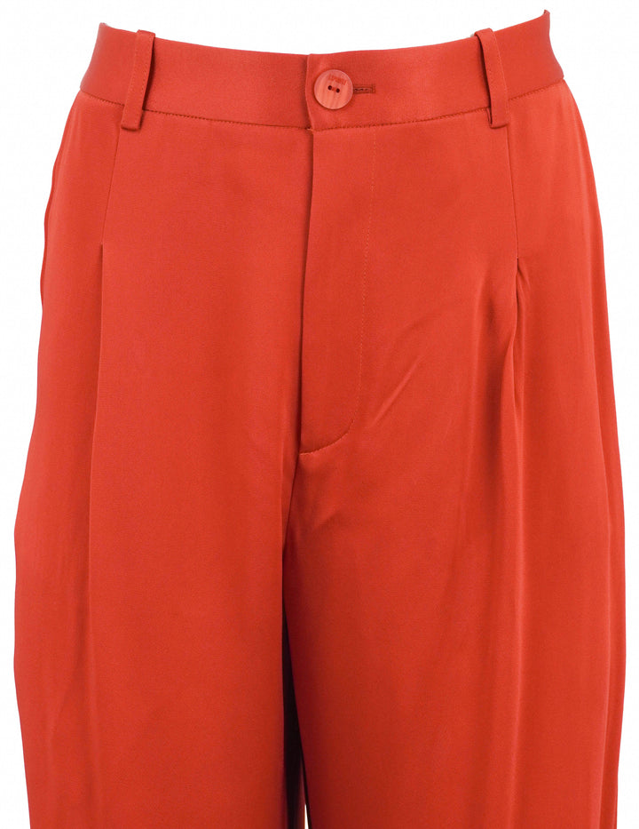 LaPointe Pleated Trousers in Carnelian - Discounts on LaPointe at UAL