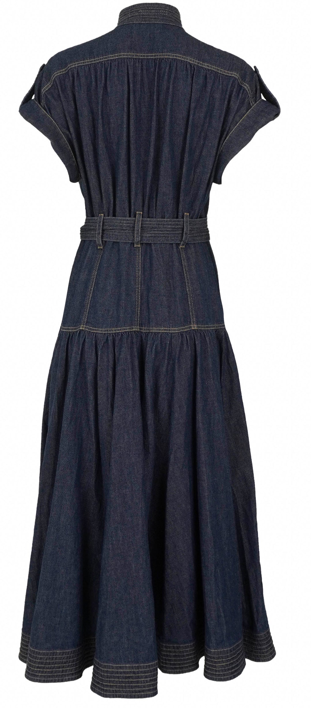 Zimmermann Belted Denim Midi Dress in Harbour Blue