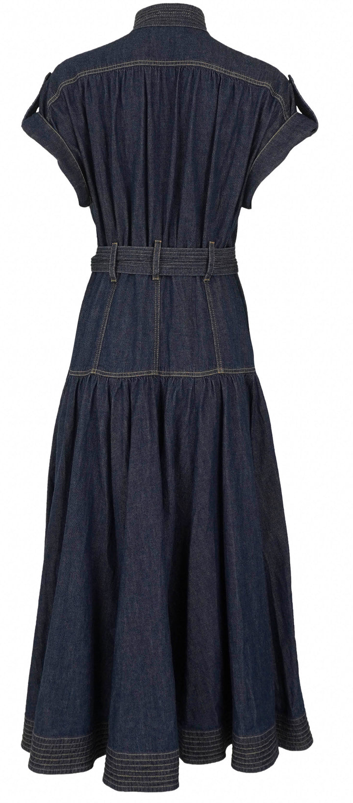 Zimmermann Belted Denim Midi Dress in Harbour Blue