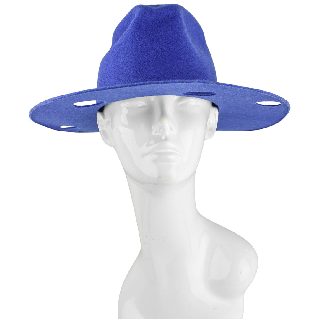 Reinhard Plank Wool Fedora in Blue Holes - Discounts on Reinhard Plank at UAL