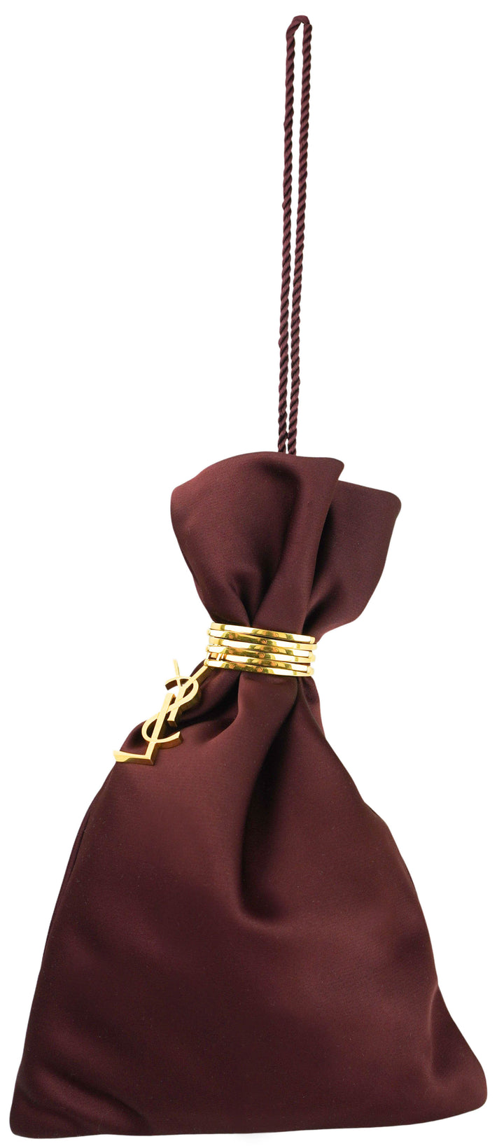 Saint Laurent Evening Pouch Bag in Soft Bordeaux - Discounts on Saint Laurent at UAL
