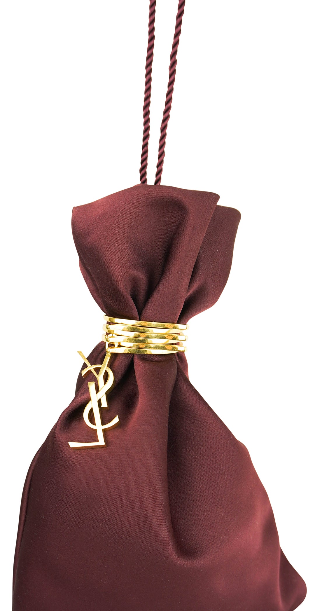 Saint Laurent Evening Pouch Bag in Soft Bordeaux - Discounts on Saint Laurent at UAL