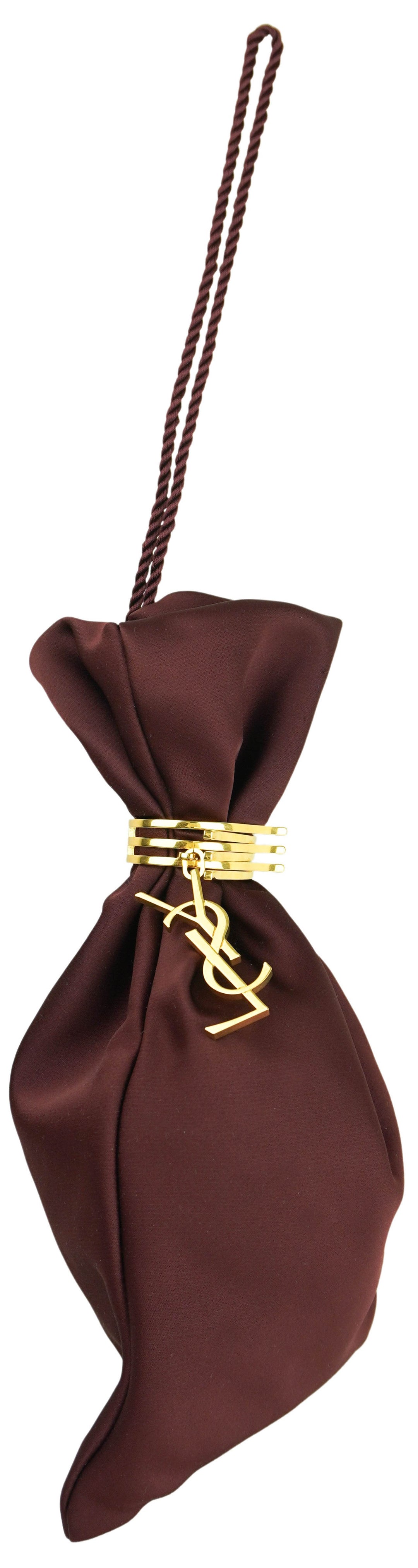 Saint Laurent Evening Pouch Bag in Soft Bordeaux - Discounts on Saint Laurent at UAL