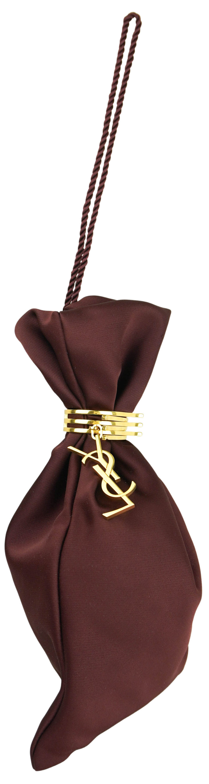 Saint Laurent Evening Pouch Bag in Soft Bordeaux - Discounts on Saint Laurent at UAL