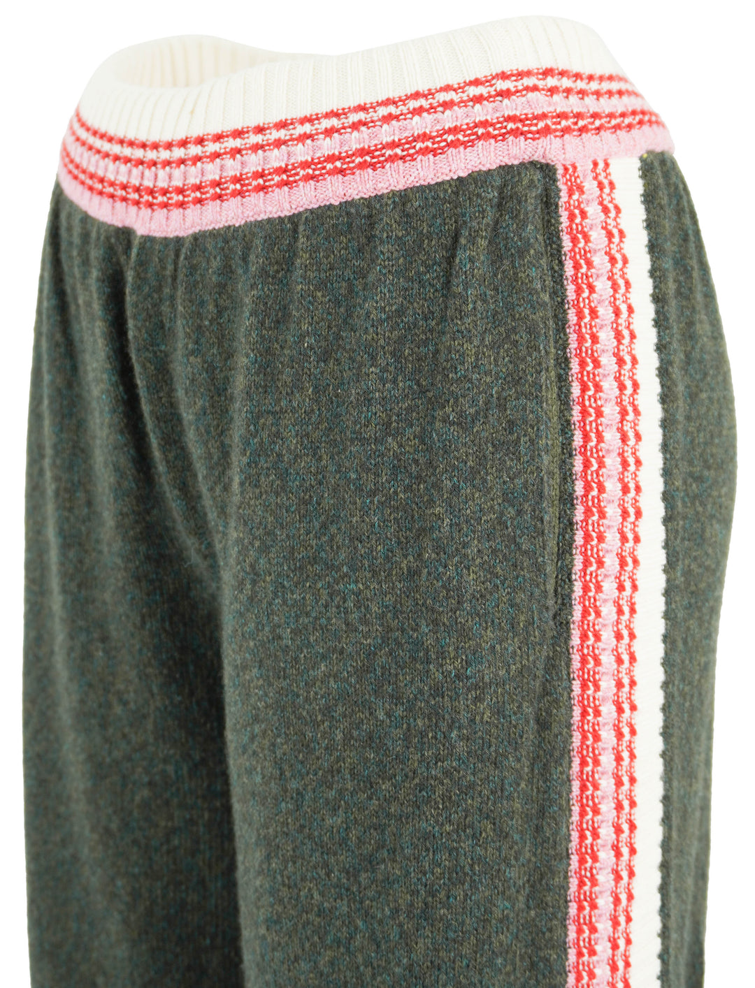 Barrie Knit Stripe Detail Pants in Deep Green - Discounts on Barrie at UAL