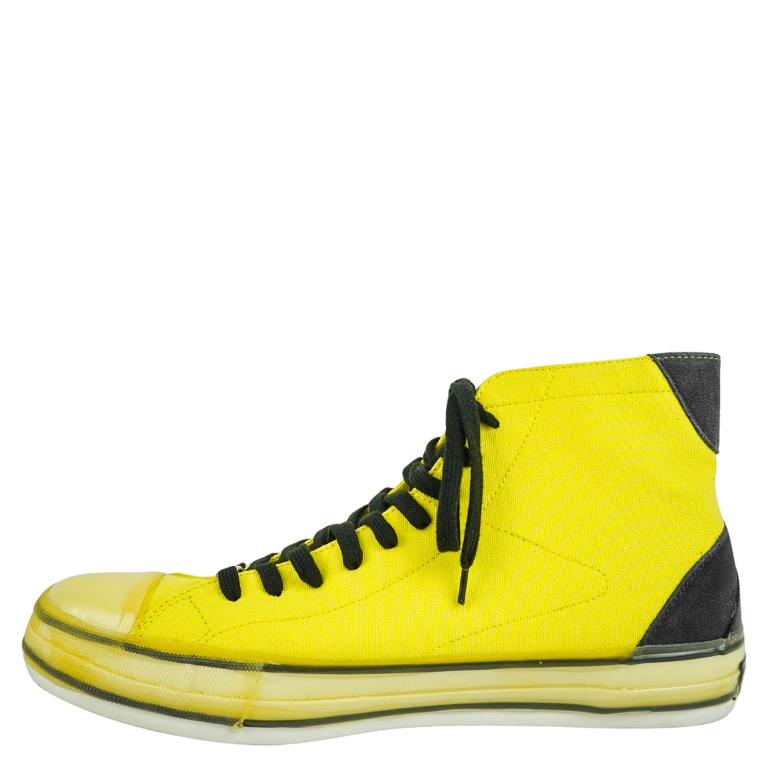 Palm Angels Palm Tree High Top Sneaker in Yellow and Black - Discounts on Palm Angels at UAL