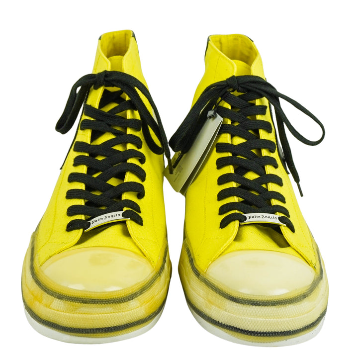 Palm Angels Palm Tree High Top Sneaker in Yellow and Black - Discounts on Palm Angels at UAL