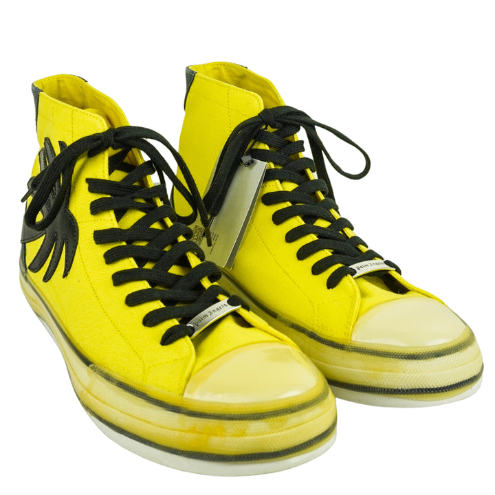 Palm Angels Palm Tree High Top Sneaker in Yellow and Black - Discounts on Palm Angels at UAL
