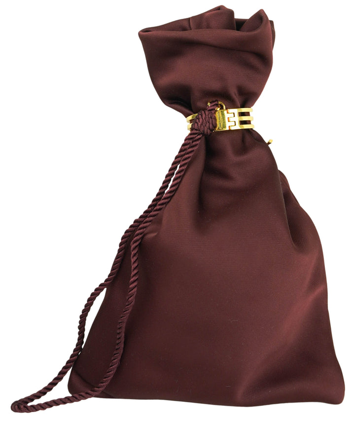 Saint Laurent Evening Pouch Bag in Soft Bordeaux - Discounts on Saint Laurent at UAL