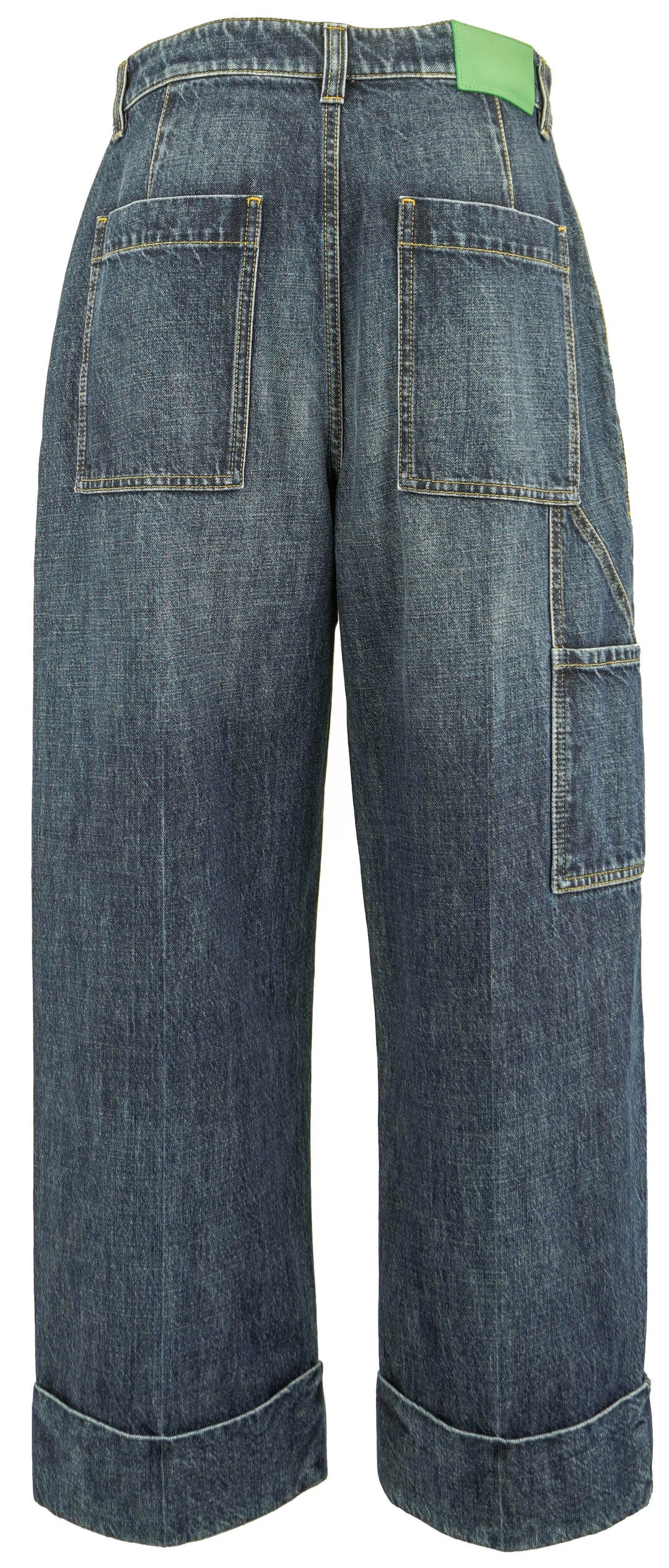 Bottega Veneta Wide Leg Cargo Jeans in Medium Wash - Discounts on Bottega Veneta at UAL