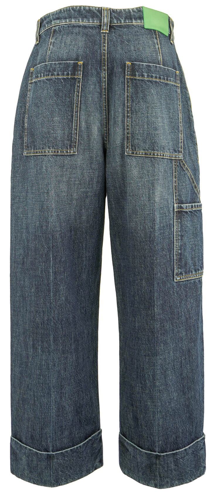 Bottega Veneta Wide Leg Cargo Jeans in Medium Wash - Discounts on Bottega Veneta at UAL