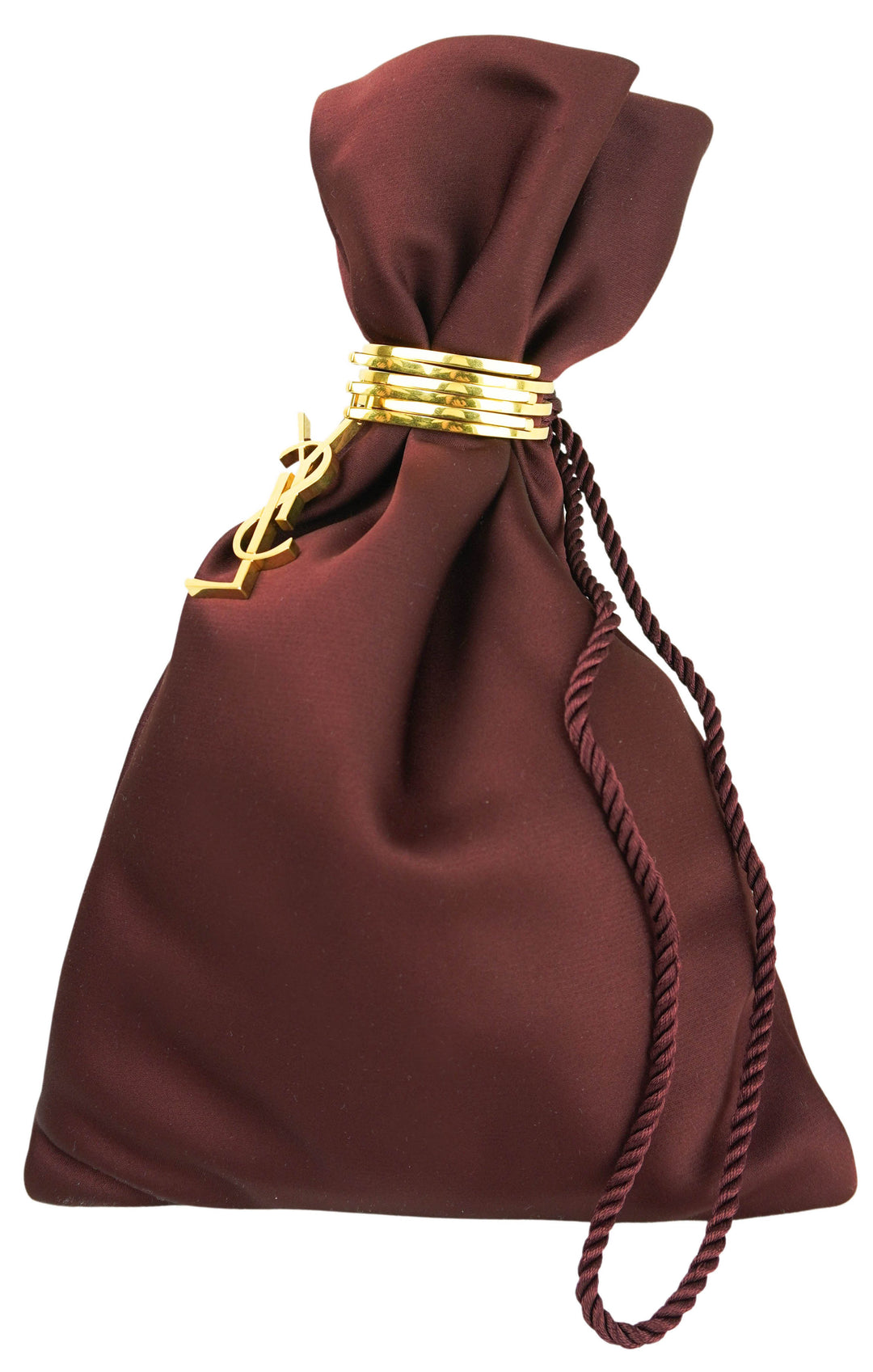 Saint Laurent Evening Pouch Bag in Soft Bordeaux - Discounts on Saint Laurent at UAL