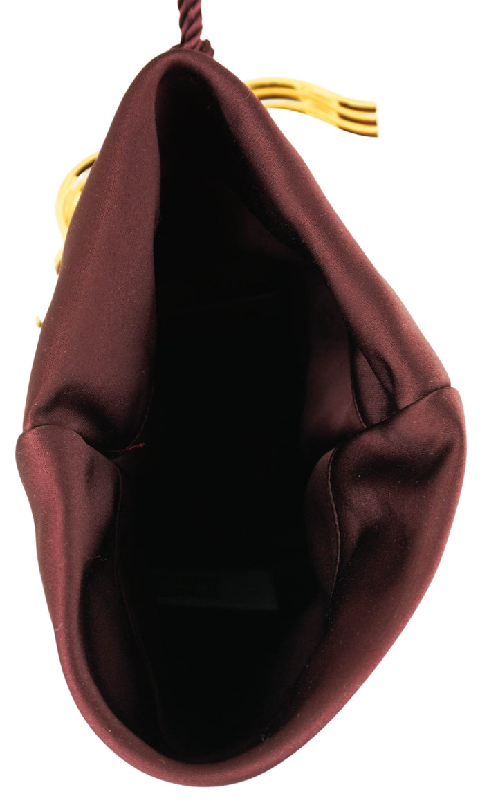 Saint Laurent Evening Pouch Bag in Soft Bordeaux - Discounts on Saint Laurent at UAL