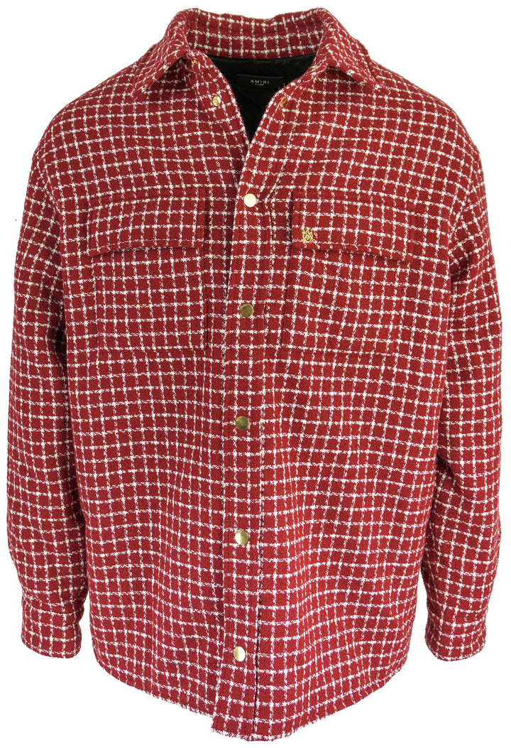 Amiri Boucle Shirt Jacket in Red - Discounts on Amiri at UAL