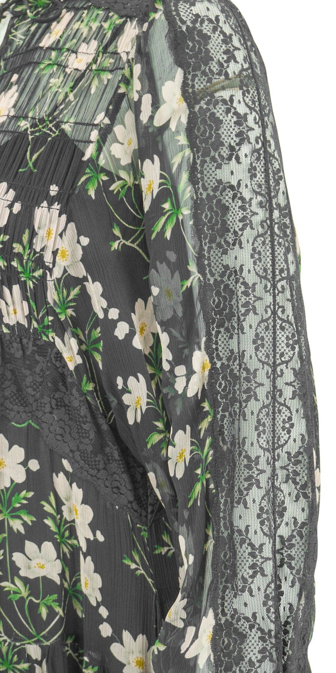 Sea New York Elizabeth Tiered Midi Dress in Black Floral Print