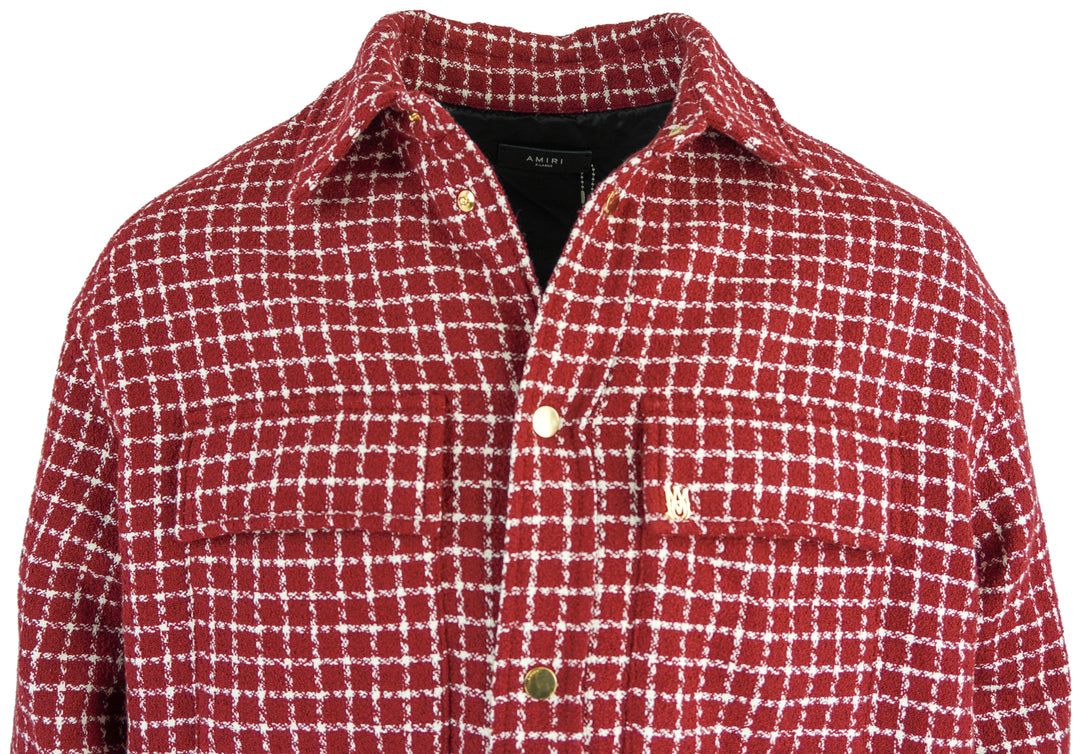Amiri Boucle Shirt Jacket in Red - Discounts on Amiri at UAL