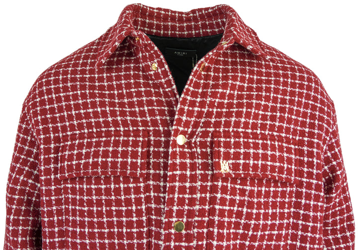Amiri Boucle Shirt Jacket in Red - Discounts on Amiri at UAL