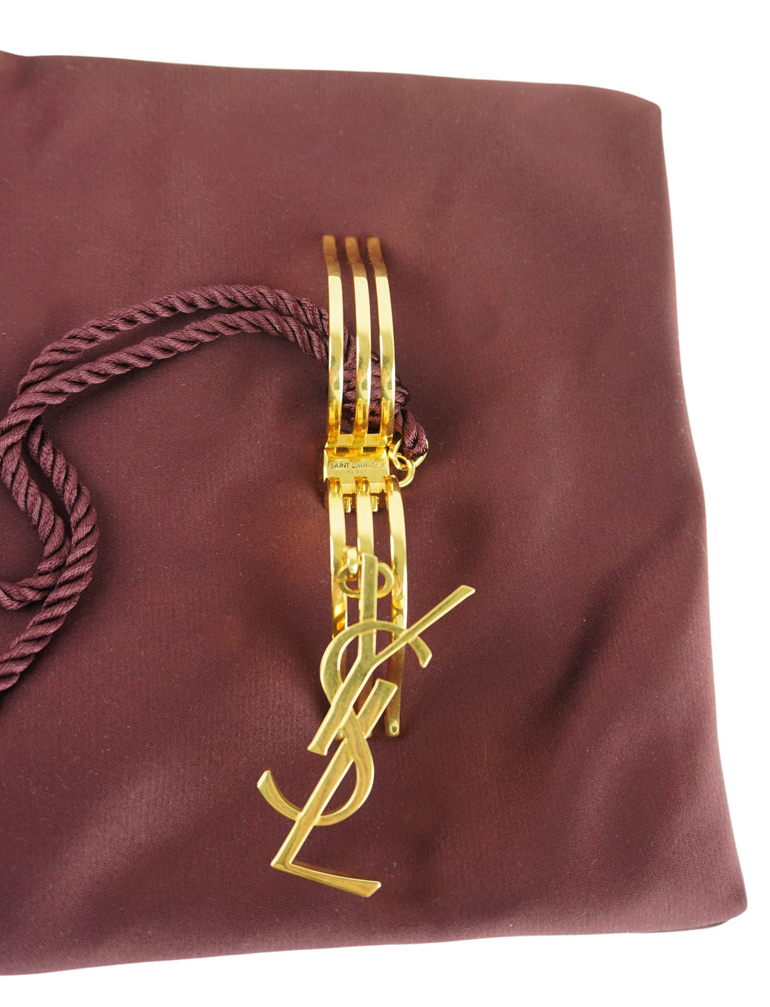 Saint Laurent Evening Pouch Bag in Soft Bordeaux - Discounts on Saint Laurent at UAL