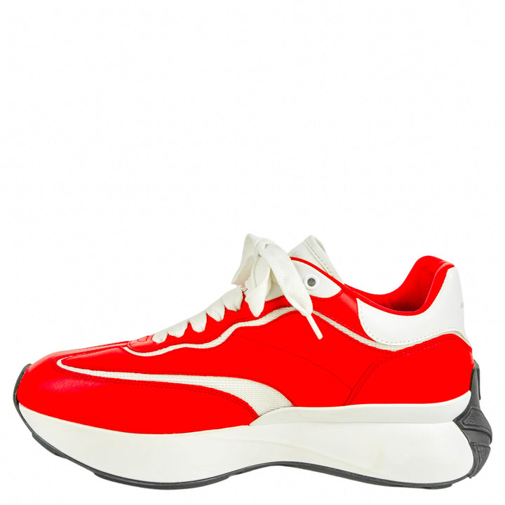 Alexander McQueen Sprint Sneakers in Tulip Red and White - Discounts on Alexander McQueen at UAL